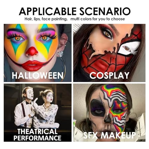 Black Body Paint Stick, Foundation Cream Makeup, Face and Body Paint for Halloween Joker Zombie Vampire Skeleton Skull Special Effects Mime Makeup (07# Black)