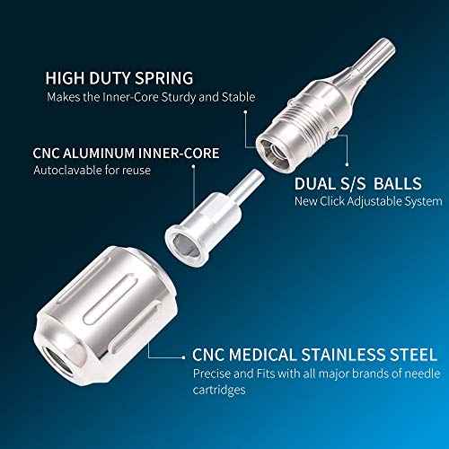 Cartridge Tattoo Grips-CNC 316L Stainless Steel Heavy Adjustable Autoclavable Tattoo Cartridge Grip 32mm for Rotary Tattoo Gun and Coil Machine