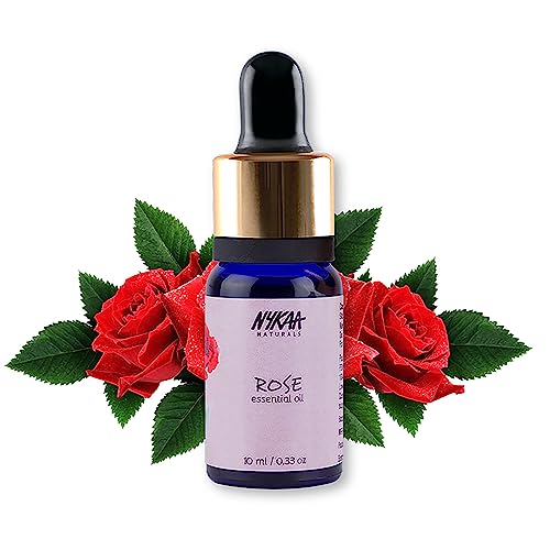 Nykaa Naturals Essential Oil - Unclogs Your Pores, Tones and Soothes Skin - Rehydrates Damaged Tresses and Promotes Hair Growth - Perfect for Relaxation and Rejuvenation - Rose - 0.33 oz