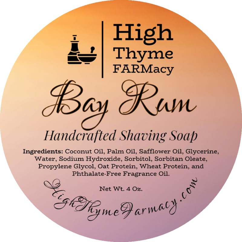 Bay Rum Shaving Soap Puck - Large 4 Ounce Bar of Bay Rum Soap for Shaving - 3 Inch Shave Puck - Bay Rum Shave Soap Puck in Travel Tin - Shave Soap for Men - Made in the USA (Bay Rum)