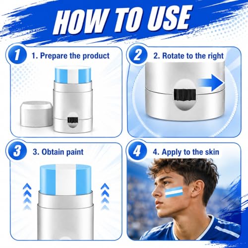 Sodfog 3 Pcs Sports Eye Black Face Paint Sticks - Long Lasting, Easy Application