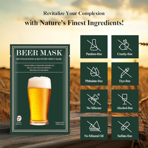 Birthday Bachelor Party Groomsmen Gift for Men: Husband Boyfriend Brother Dad Groom Bestman Wedding Favor Funny Skincare Hydrating Refreshing Sheet Mask