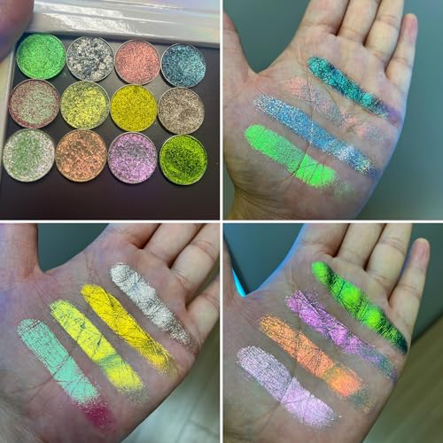 Professional multi-chrome eyeshadow,Handmade and long-lasting chameleon holographic,100% Vegan and Cruelty Free,Super Smooth and Highly Pigmented,Shine special colors (603)