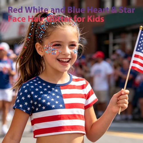 Go Ho Patriotic Red White and Blue Body Glitter Gel for 4th of July