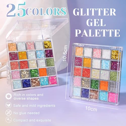 DAGEDA 25 Colors Body Glitter Palette - Face & Hair Gel