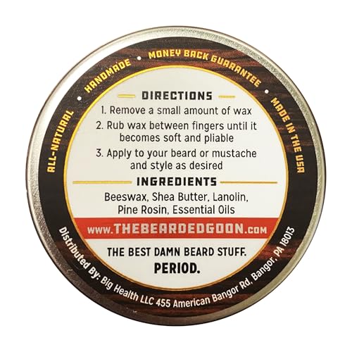 Ridiculously Strong Mustache and Beard Wax for Men | All Day Style Control to Tame Facial Hair | All Natural Handlebar Moustache Wax - 1oz (30ml)
