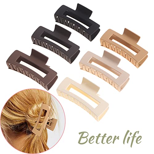 Alemaky 12-Pack Square Claw Clips, Large & Small Non-slip Hair Clips