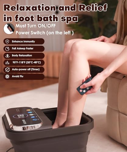 Collapsible Foot Spa with Heat, Bubble Function & Remote Control