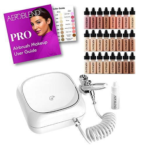 Aeroblend PRO Airbrush Makeup Bundle - 24 Colors & Compressor