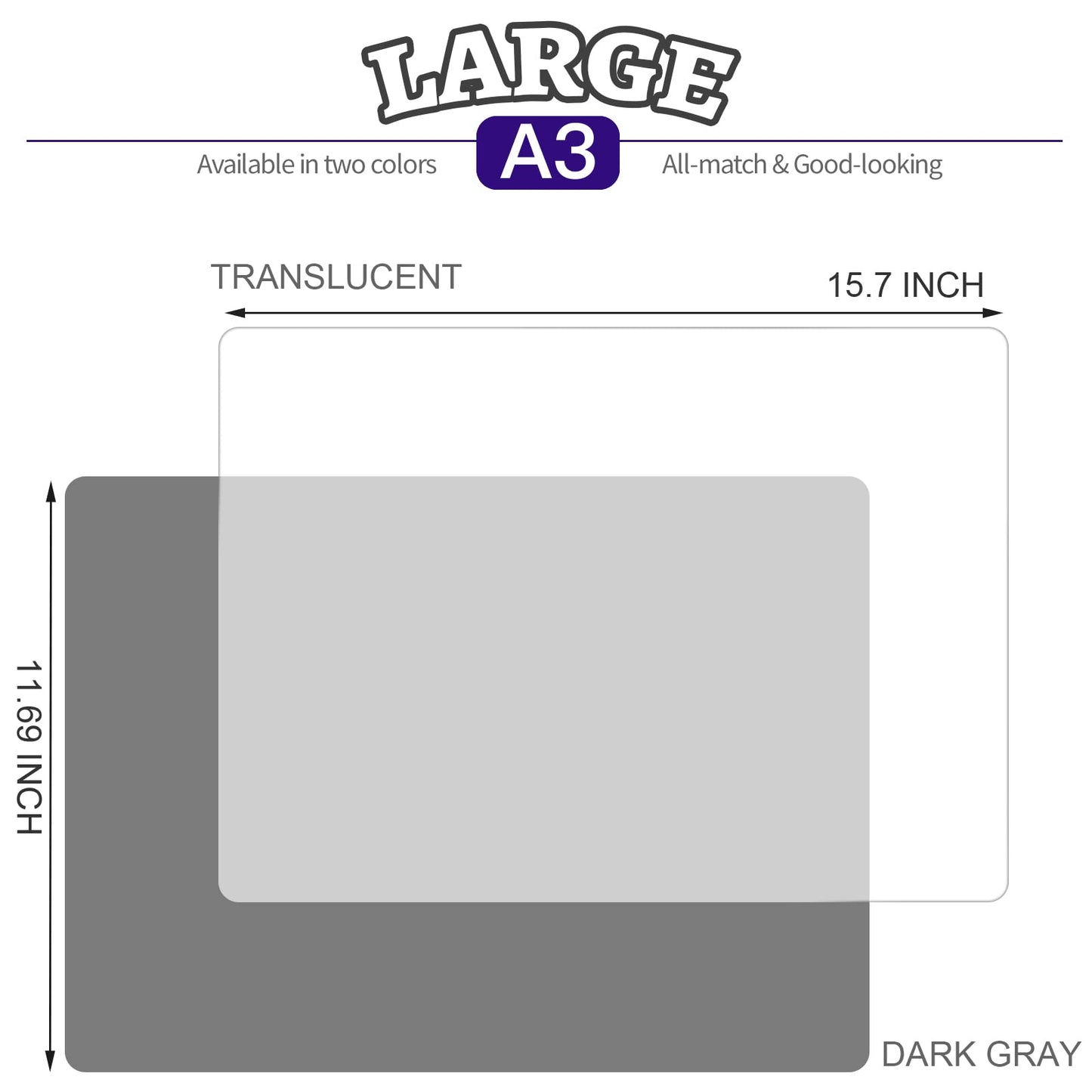 LEORBO Silicone Mat, 2 Pack Silicone Mats for Resin, 15.7"x 11.7" Silicone Sheets for Resin Molds, Silicone Mats for Crafts, Resin Paint Clay Mat, Gray & Clear Silicone Mat, Resin Casting Molds