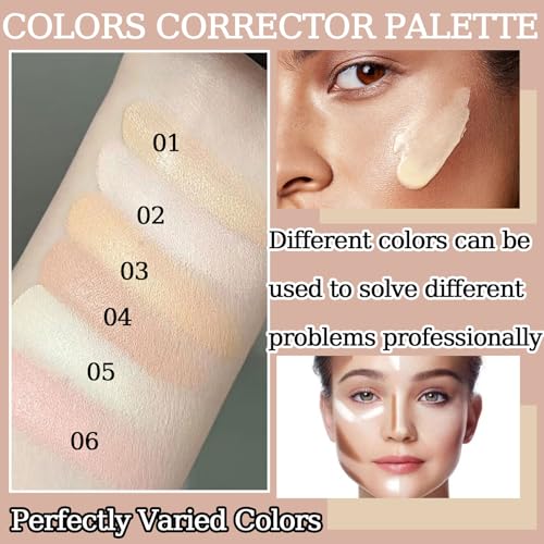 6-Color Correcting Concealer Palette with Brush