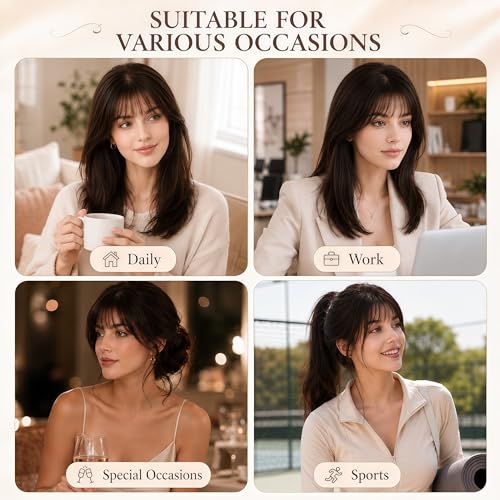 Hair Topper for Women 10" Real Human Hair French Bangs