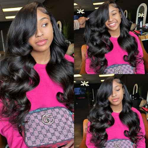 HD Lace Frontal 13x6 Transparent Ear to Ear 16 Inch Body Wave Frontal Human Hair 100% Unprocessed Virgin Lace Closure Human Hair Pre Plucked with Baby Hair 150% Density