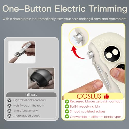 Electric Nail Clipper 3-in-1 with Magnifier & Polishing