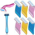 Honoson 30 Pieces Bikini Razors Bikini Trimmer for Women Small Disposable Travel Accessories Armpit Hair Removal Beauty for Body Cosmetic Tool(Light Pink, Light Yellow, Light Blue)