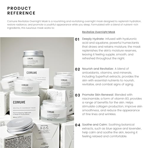 COMUNE Revitalize Overnight Mask - Nourishing & Revitalizing Night Cream | Deep Hydration, Radiant Skin | Restoration & Anti-Aging | All Skin Types, 50 mL / 1.7 fl.oz