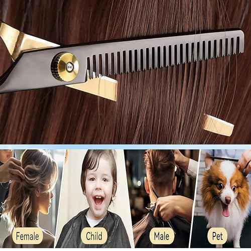 13 PCS Hair Cutting Scissors Shears Kits£¬Professional Haircut Scissors Kit with Cutting Scissors£¬6.5 Inches Hair Cutting Scissors Kit for Men/Women/Kids/Salon & Home
