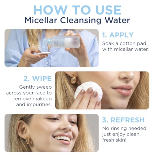 Tree of Life Beauty Micellar Cleansing Water (6.8fl oz) - Micellar Water Makeup Remover with Niacinamide, Vitamin B5, Glycerin - Eye Makeup Remover Liquid, No Rinse Needed
