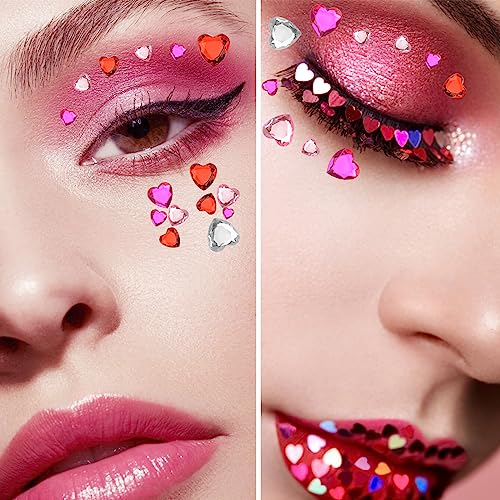 516 Self-Adhesive Heart Rhinestone Gems Assorted Sizes