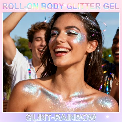 Holographic Roll-On Glitter Gel for Face & Body