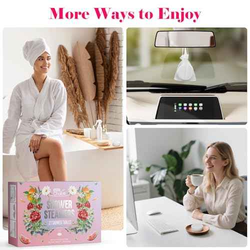 W&E Choice Shower Steamers Aromatherapy 21 Pack- Shower Bombs with Natural Essential Oils for Daily Relaxation & Stress Relief, Birthday/Christmas Gifts for Women, Mom, Wife