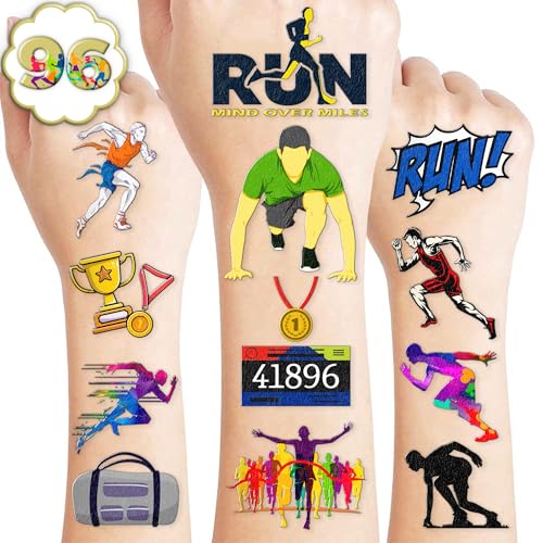 96 Running Temporary Tattoos - Marathon Party Favors