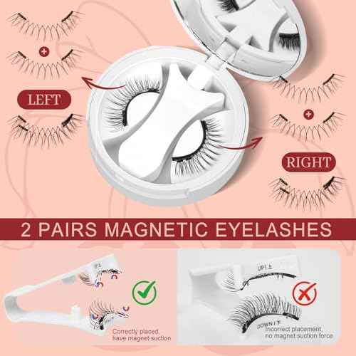 Higu clace Magnetic Eyelashes with Applicator Daily Wear Reusable Magnetic Eyelashes Natural Look No Glue Needed Magnet Lashes Soft with Applicator Easy to Apply and Remove£¨G02)