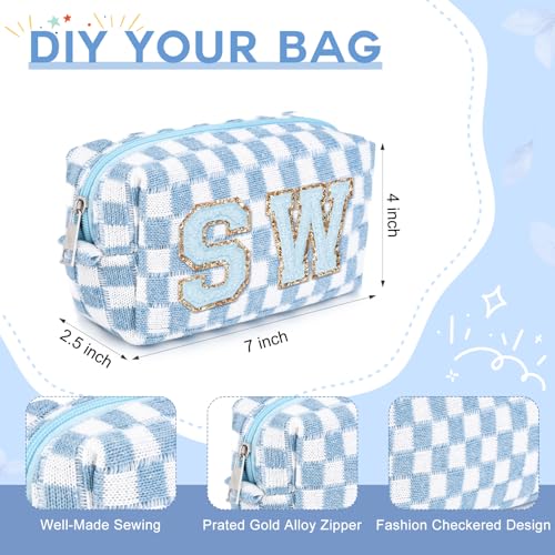 SOIDRAM 12PCS Colorful Checkered Makeup Bags - Travel Toiletry Organizer