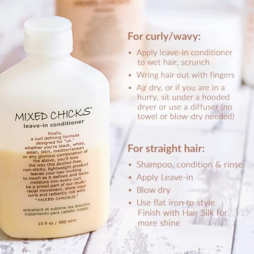 Mixed Chicks Curl Defining & Frizz Eliminating Leave-In Conditioner, Pack of 2, 10 fl.oz Each