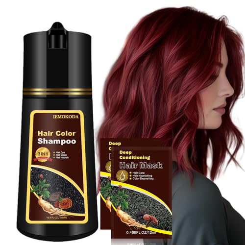 Dark Red Hair Dye Shampoo for Gray Coverage, 16.9 Fl Oz