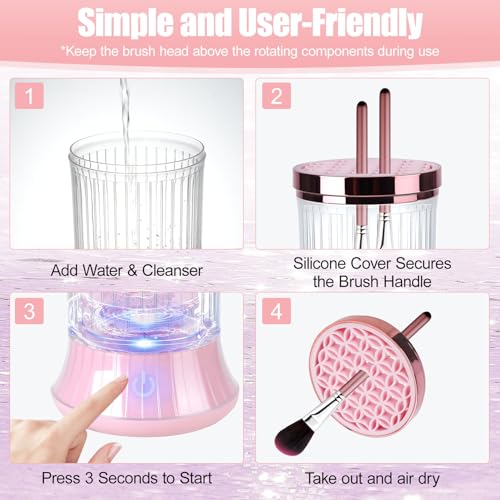 Electric Makeup Brush Cleaner - USB Automatic Spinner with 2 Modes