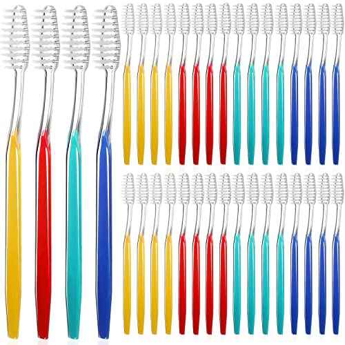Honeydak 400 Pack Disposable Toothbrushes Individually Wrapped Toothbrushes Manual Single Use Toothbrush Soft Bristle Toothbrush Colorful Disposable Tooth Brush Set for Adults Kids Travel Toiletries