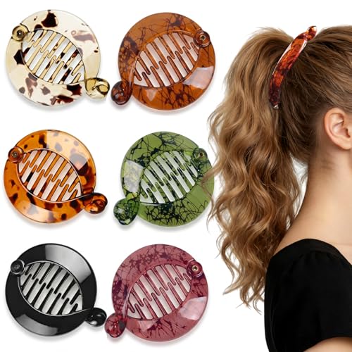 WILLBOND 6 Pack Fishtail Banana Hair Clips - Resin Comb Grips