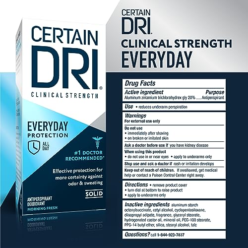 Clinical Strength Antiperspirant Stick - 72-Hour Sweat Protection, 3 Pack