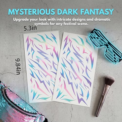 Dark Fantasy Demon Mark Temporary Tattoos - 4 Sheets Waterproof
