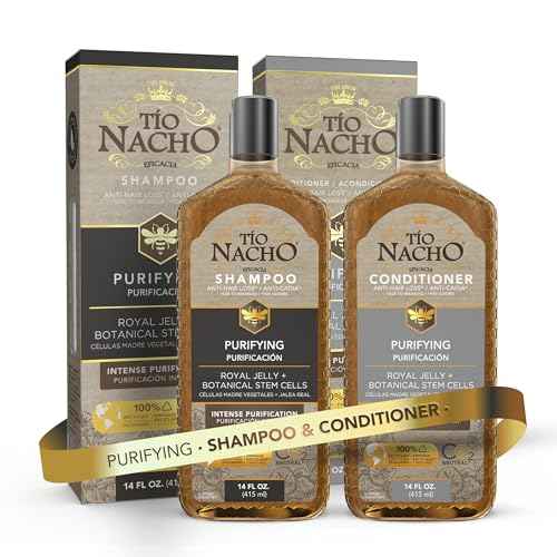 Tio Nacho Purifying Shampoo and Conditioner Set, Royal Jelly, Infused with Botanical Stem Cells for Intense Hair and Scalp Purification + Detoxifying Balance, 28 Fluid Ounces