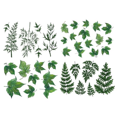 Green Fern Temporary Tattoo Sticker Waterproof Plant Leaf Sunflowers Adult Men Women Vintage 15X11cm Set of 4 (SF254)