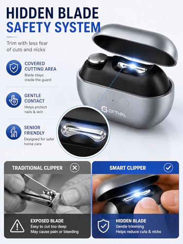 3-in-1 Electric Nail Clippers for Seniors with LED Light