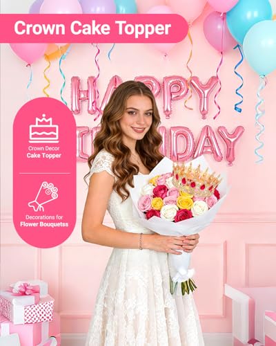 Schmoopy Crown Tiara for Women's Birthday Party & Flower Decorations