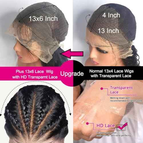 Body Wave Human Hair Wigs for Women Glueless HD Lace Front Wigs Human Hair Body Wave 180 Density Lace Frontal Wigs Human Hair Pre Plucked Body Wave 13x6 Lace wigs 28 Inch