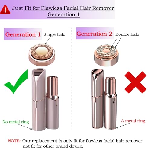 Facial Hair Remover Replacement Heads for Finishing Touch Flawless Gen 1 - 4 Pcs Rose Gold