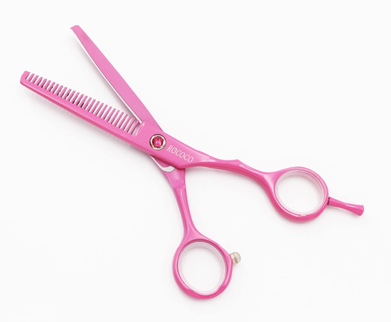 ROCOCO Professional 5.5 inch Pink Salon Hair Cutting Scissors and Hair Thinning Shears with Razor for Female Hairdresser(Pink)