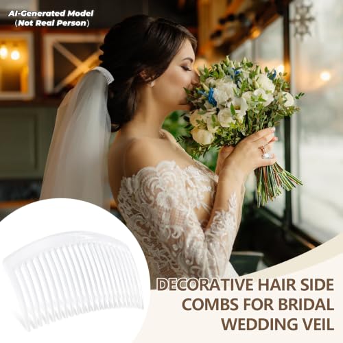 6 Pack 3.15 Inch French Hair Combs for Styling Grooming - Black, Brown, Clear - Pack of 6
