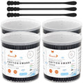 Black Organic Cotton Swabs Spiral - 800 Count