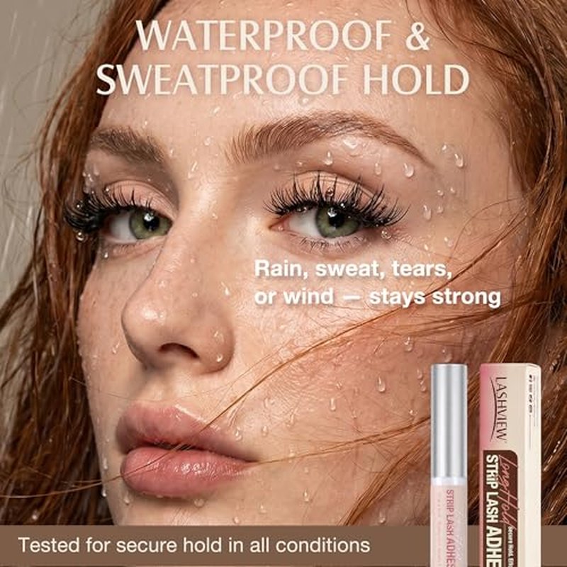 LASHVIEW Strong Hold Eyelash Glue for Sensitive Eyes - Waterproof, Latex-Free, 5ml