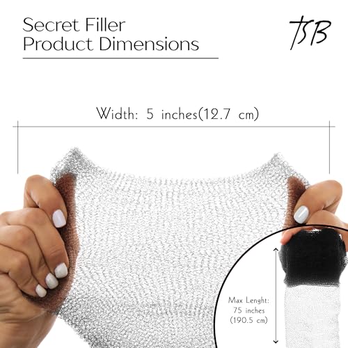 TSB Hair Filler Volume Bun Maker - All-Day Hold Black 75"