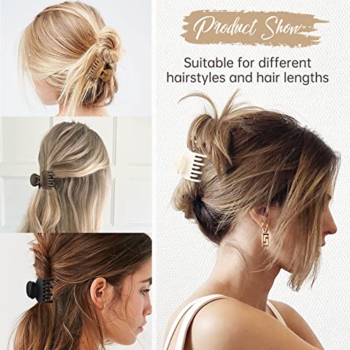 Double Row Claw Clips for Thin Hair, 4-Pack 1.6" Small