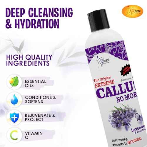 SPA REDI Callus Remover - Removes Toughest Calluses in Seconds and Smooths Dry Cracked Heels, Lavender & Rosemary - 12 Oz