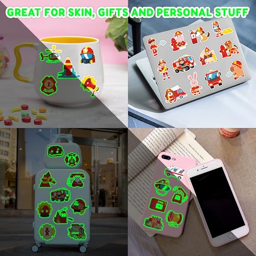 96 PCS Glow in the Dark Firefighter Temporary Tattoos