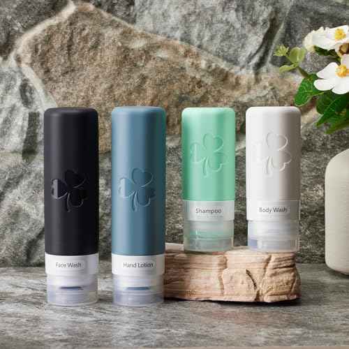 23 Pack Travel Bottles for Toiletries, TSA Approved Travel Shampoo Bottles, Silicone Travel Containers for Toiletries, Leak Proof Refillable Travel Essentials for Liquids Shampoo and Conditioner